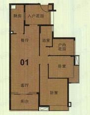 新鸿基御华园9座2层01户型户型图