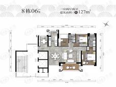 潮阳宝能城8栋06户型户型图