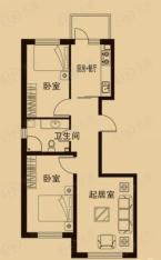 金河铭苑高层2室1厅1卫户型图