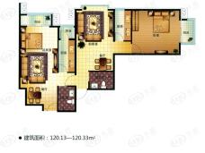 皇冠国际2室2厅2卫户型图