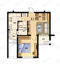 爱莲湾国际旅游度假区1室2厅1卫户型图
