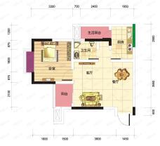 巴比亚半山1室2厅1卫户型图