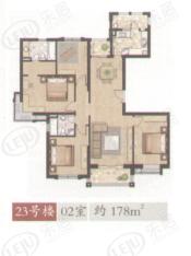 永业公寓房型: 四房;  面积段: 178 －179 平方米;
户型图