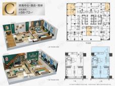 滨海中心4室2厅2卫户型图