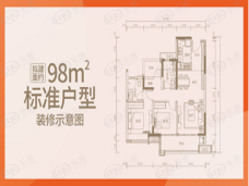 美的旭辉天地3室2厅1卫户型图