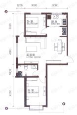 梦想西铁成二室二厅一卫户型图