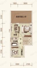 戴斯大卫营迷你别墅A89+E12/E1E2叠下户型首顶层（共2层）销售面积41.07㎡实得面积88.35㎡户型图