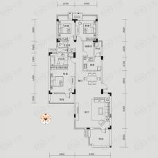 当代国际花园十五区高层GB2-2户型3室2厅2卫1厨 132.50㎡户型图