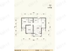 紫御瀚城2C户型-两室两厅一卫-93.58平米户型图