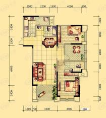 东海阿特豪斯1.2栋楼2.6号房II户型(标准层)2室2厅2卫1厨户型图