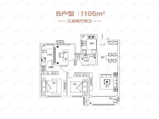 华发华润梧桐湖国际社区B户型户型图