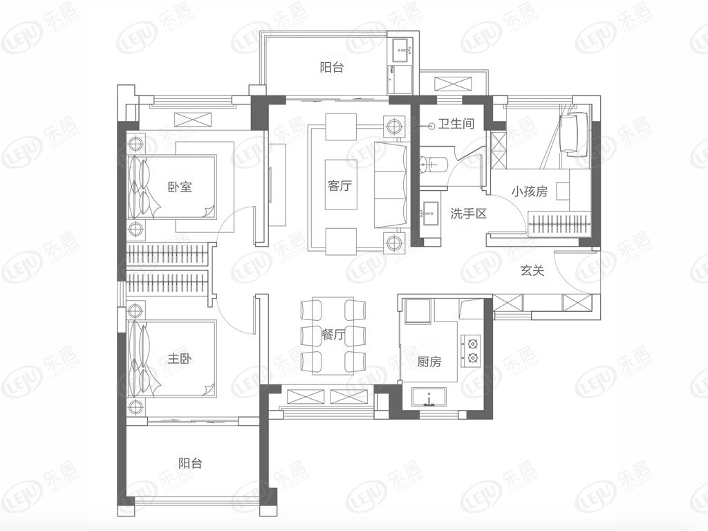 里城玺樾山花园住宅 户型面积80~94㎡ 起价约55000元/㎡