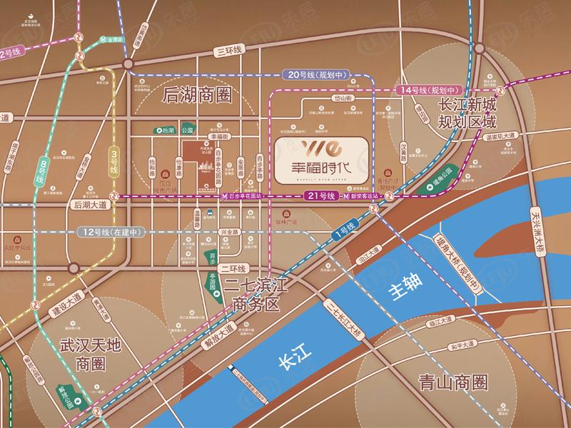江岸武汉武汉城建幸福时代大家最新价格来袭，约20457元/㎡，户型建面约97~141㎡