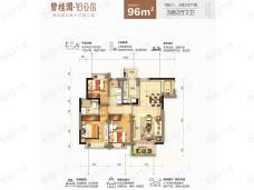 碧桂园铂公馆3室2厅2卫户型图