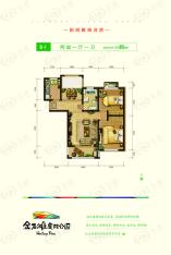 金石滩度假公园1#多层电梯洋房，82平米两室两厅户型图户型图