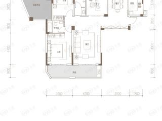 彰泰城市1号A户型户型图