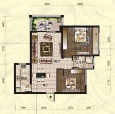 福乐香江锦城2室2厅1卫户型图