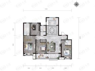 三盛璞悦府建面约172㎡户型图户型图