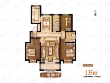 正信领秀城3室2厅2卫户型图