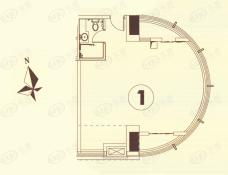 贵贤上品1室1卫户型图