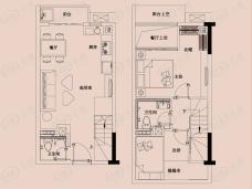 绿地未来城41㎡loft户型图