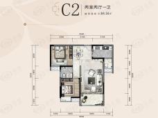 宏嘉桃源雅居C2户型户型图