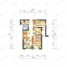 住宅·水晶中央3室2厅1卫户型图