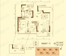 昊海梧桐1-4号楼B1户型户型图