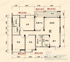 安厦世纪城E三房变四房（二卫）户型图