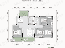 长房宁都公馆4室2厅2卫户型图