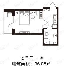 爱琴花园15号门一室户型图