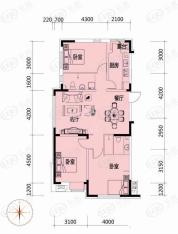 富腾御公馆3室2厅2卫户型图