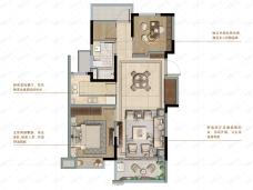 融信世纪东方2室2厅1卫户型图