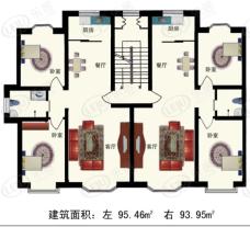 山水佳苑2室2厅1卫户型图