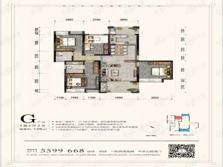 碧园香槟小镇G户型户型图