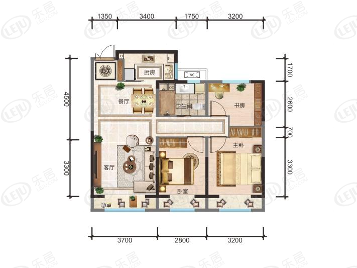 二道桥中天翡丽郡府户型一览 均价约12500元/㎡