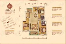 志城中央公园4室2厅2卫户型图