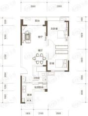 金沙柏林郡2室2厅1卫户型图