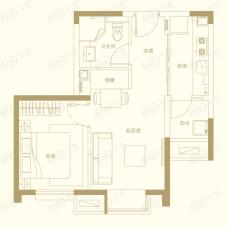 吉宝·汇锦城1室2厅1卫户型图