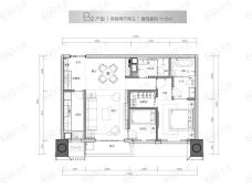 华侨城北站壹号2室2厅2卫户型图