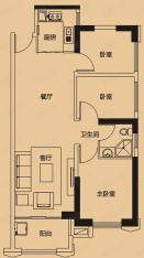 天峰89㎡2+1房两厅一卫户型图