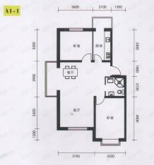 假日小城一期房型: 二房;  面积段: 81 －100 平方米;户型图