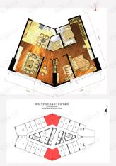 世茂铂晶宫2室3厅2卫户型图