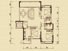 蜀锦星城3室2厅2卫户型图