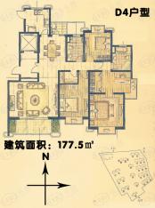 大宁瑞仕花园3室2厅2卫户型图