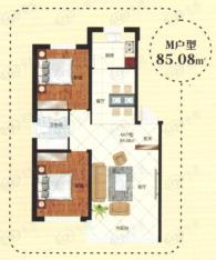 明翠山庄85.08平方米户型图