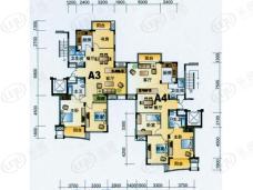 燕语林森房型: 三房;  面积段: 118 －150 平方米;户型图