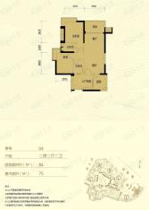 星际豪庭D座单数层04户型 二房二厅二卫 94平米户型图