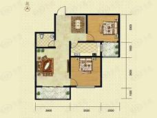 财富星城2室2厅1卫户型图