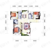 天邦紫金苑06栋M户型户型图